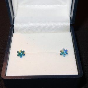 AB Swarovski Crystal Flower Ear Stud